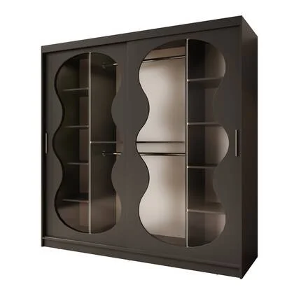 Meubella - Kledingkast Bunaro - Zwart - 200 cm