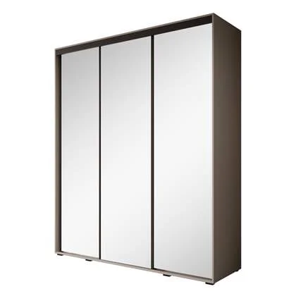 Meubella Kledingkast Delos 2 - Beige - 200 cm - Met spiegel