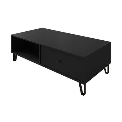 Meubella - Salontafel Barlo - Mat Zwart - 110 cm