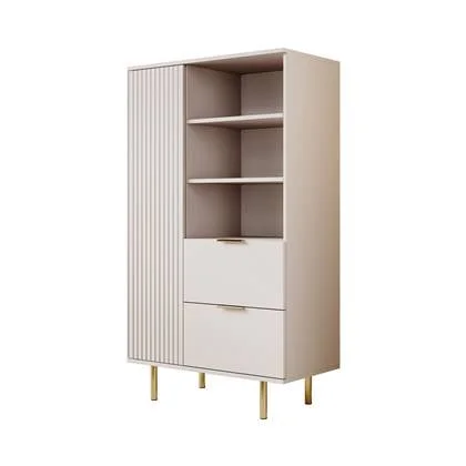 Meubella Vitrinekast Nicola - Beige - 80 cm - Laag