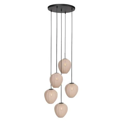 Mexlite - hanglamp - HaloSwap - crème - linnen - Ø 40cm - E27 - 4283ZW