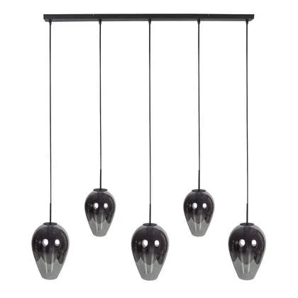 Mexlite - hanglamp - HaloSwap - zwart - glas - Ø 40cm - E27 - 4281ZW