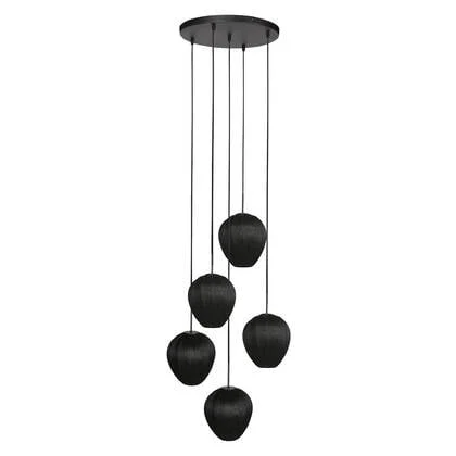 Mexlite - hanglamp - HaloSwap - zwart - linnen - Ø 40cm - E27 - 4282ZW