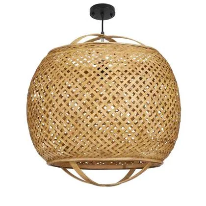 Mica Decorations Alain Hanglamp - H50 x Ø49 cm - Bamboe - Bruin