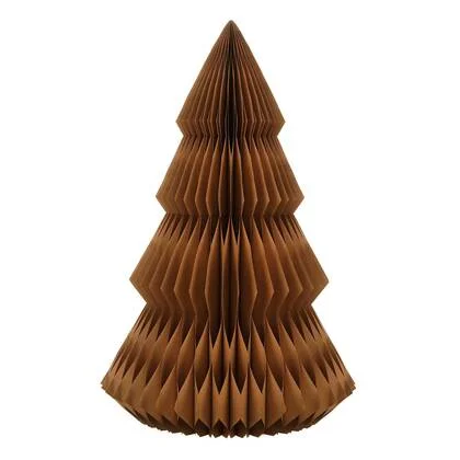 Mica Decorations Decoratie Kerstboom - H152 x Ø104 cm - Papier - Bruin