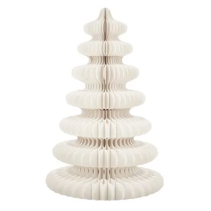 Mica Decorations Decoratie Kerstboom - H153 x Ø104 cm - Papier - Wit