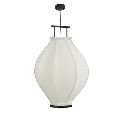 Mica Decorations Pego Hanglamp - H73 x Ø54 cm - Linnen - Off White