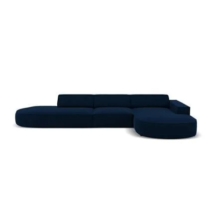 Micadoni 5-zits hoekbank Jodie velvet Chaise Longue rechts