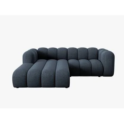 Micadoni Lupine 3-zits Hoekbank met Chaise Longue Links - Chenille - Koningsblauw