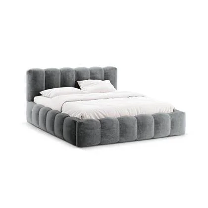 Micadoni Lupine Bedframe met Opbergruimte 180 x 200 cm - Chenille - Platina