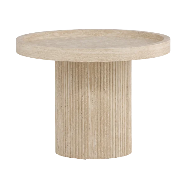 Micah houten bijzettafel beige - Ø 60 cm