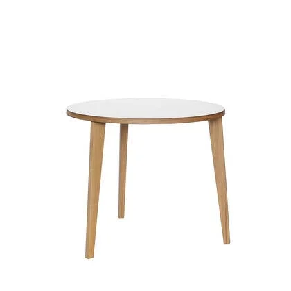 MINT Furniture, Eettafel S, D90 cm, H75 cm, eiken, wit laminaat