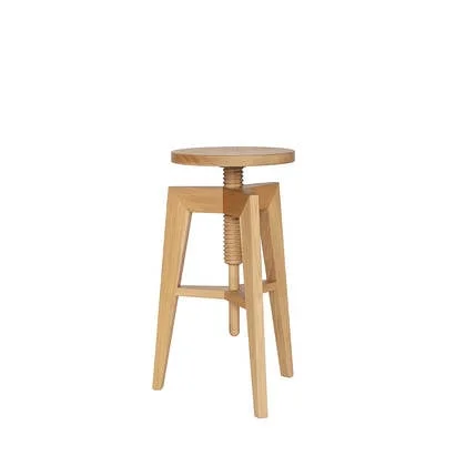 MINT Furniture Kruk SCREW BENCH L, 42 × 42 × 63 (82) cm, eiken