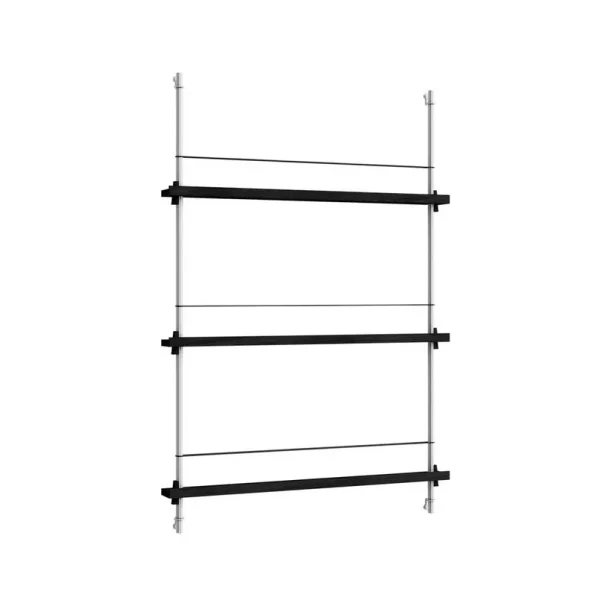 Moebe - Magazine Shelving 115 Plank Black/Stainless Steel