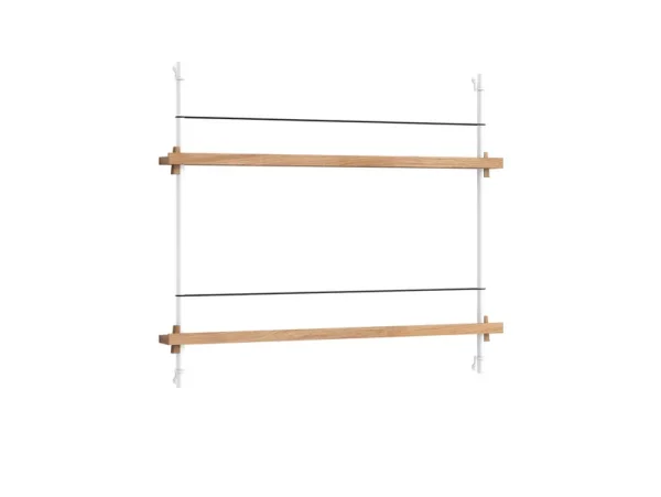 Moebe - Magazine Shelving 65 Plank Oak White