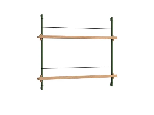Moebe - Magazine Shelving 65 Plank Oak/Pine Green