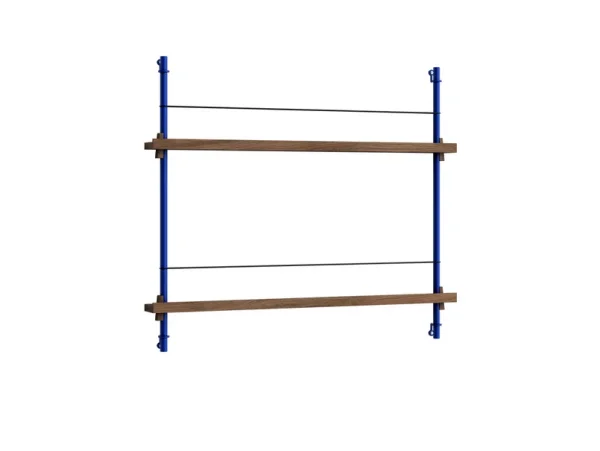 Moebe - Magazine Shelving 65 Plank Smoked Oak/Deep Blue