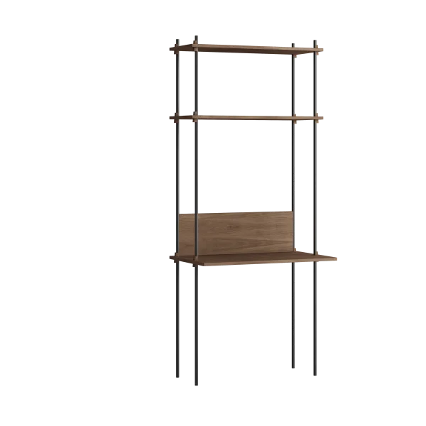 MOEBE Moebe shelving system s.200.1.D Gerookt eikenhout-zwart