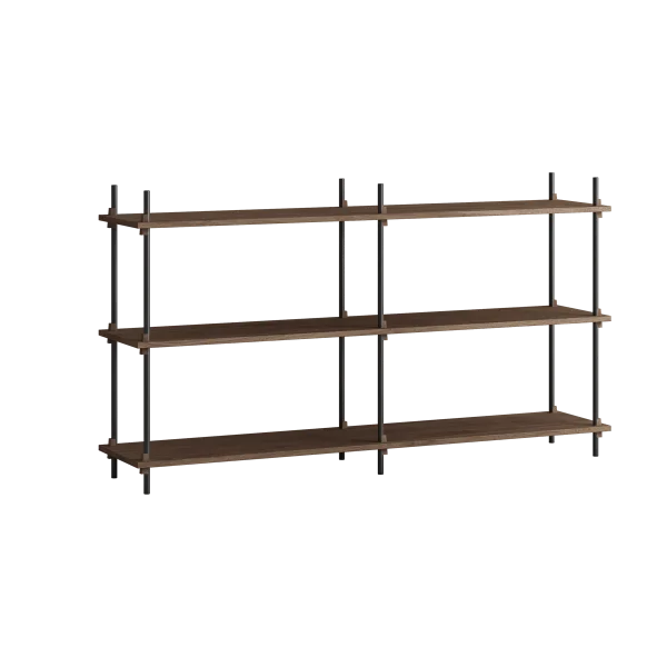 MOEBE Moebe shelving system s.85.2.B Gerookt eikenhout-zwart