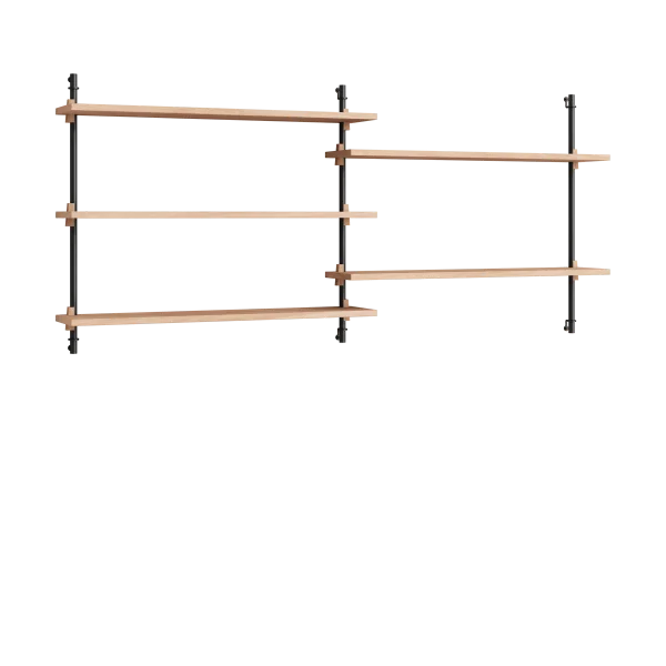 MOEBE Moebe wall shelving ws.65.2.B Eikenhout-zwart