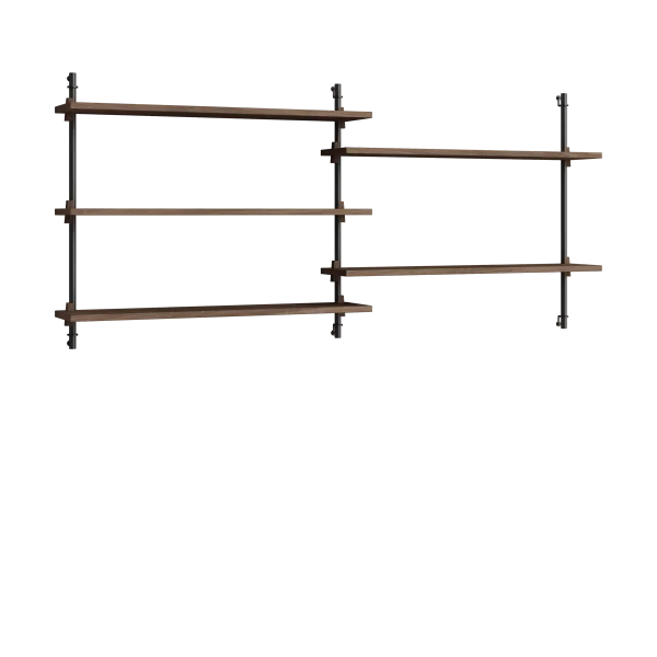 MOEBE Moebe wall shelving ws.65.2.B Gerookt eikenhout-zwart