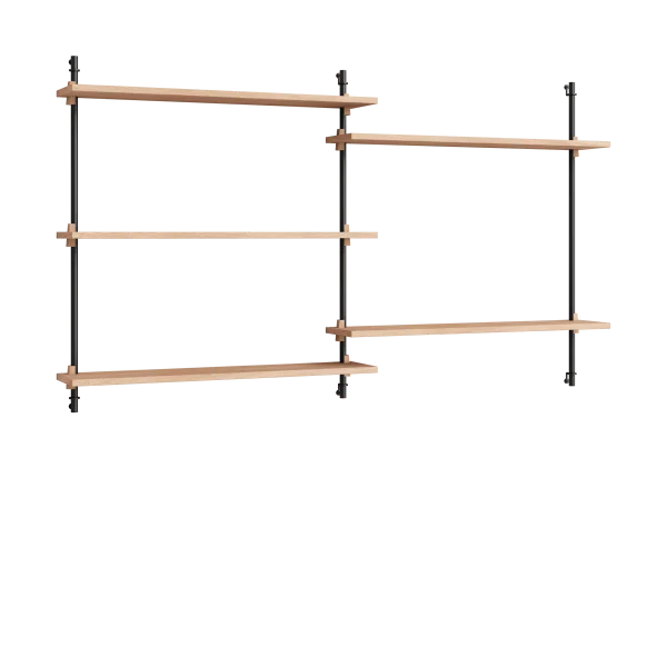 MOEBE Moebe wall shelving ws.85.2.B Eikenhout-zwart