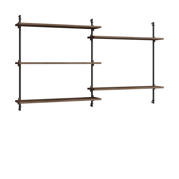 MOEBE Moebe wall shelving ws.85.2.B Gerookt eikenhout-zwart