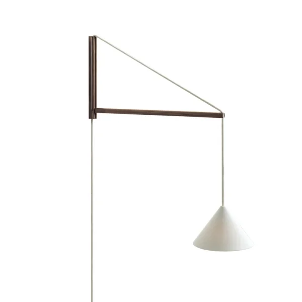 Moebe - wandlamp gerookt eiken/wit verstelbare stekker G9