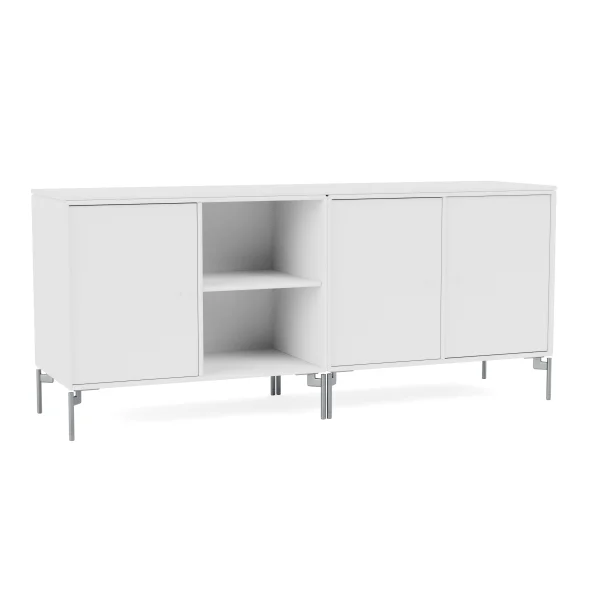 Montana Save Low Sideboard - New White - Poten 12,6 cm chroom