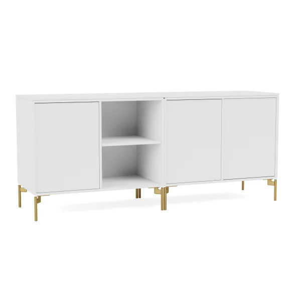 Montana Save Low Sideboard - New White - Poten 12,6 cm messing