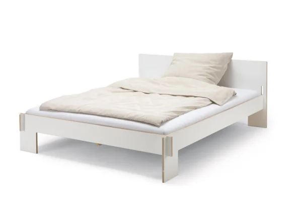 Moormann Siebenschläfer Bed met hoofdeinde - zwart - 140 x 200 cm - wit (FU)