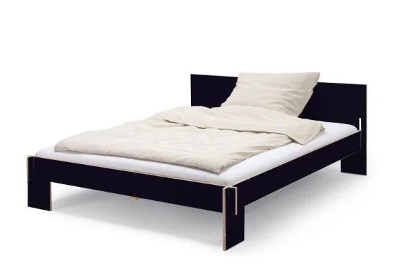 Moormann Siebenschläfer Bed met hoofdeinde - zwart - zwart (FU) - 120 x 200 cm