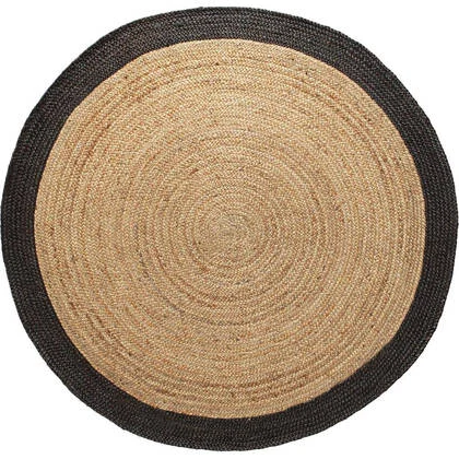 Mrcarpet Rond jute vloerkleed Naturel|antraciet 200cm