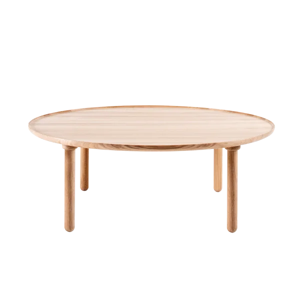 Mu coffee table houten salontafel whitewash - Ø 100 cm