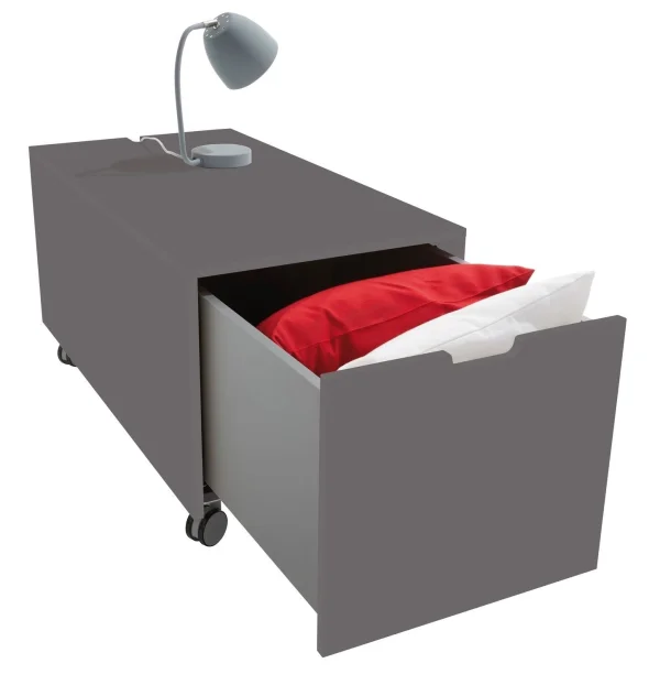 Müller Möbelwerkstätten Bedbox 16  Klassiek & Comfort - antracietgrijs - met wieltjes (Comfort) - 103 cm