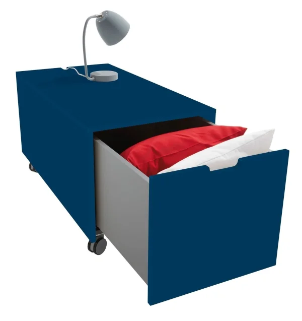 Müller Möbelwerkstätten Bedbox 16  Klassiek & Comfort - diepblauw - met wieltjes (Comfort) - 103 cm