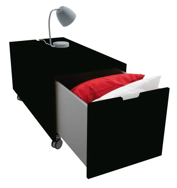 Müller Möbelwerkstätten Bedbox 16  Klassiek & Comfort - grafietzwart - met wieltjes (Comfort) - 103 cm