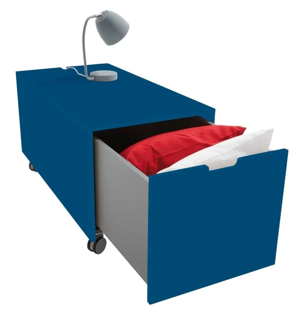 Müller Möbelwerkstätten Bedbox 16  Klassiek & Comfort - kapiteinsblauw - met wieltjes (Comfort) - 103 cm