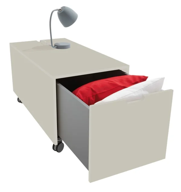 Müller Möbelwerkstätten Bedbox 16  Klassiek & Comfort - kiezelgrijs - met wieltjes (Comfort) - 103 cm