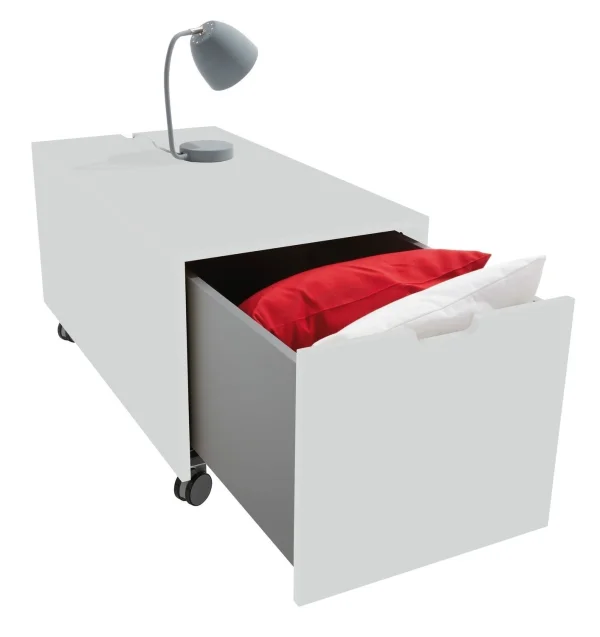 Müller Möbelwerkstätten Bedbox 16  Klassiek & Comfort - lichtgrijs - met wieltjes (Comfort) - 103 cm