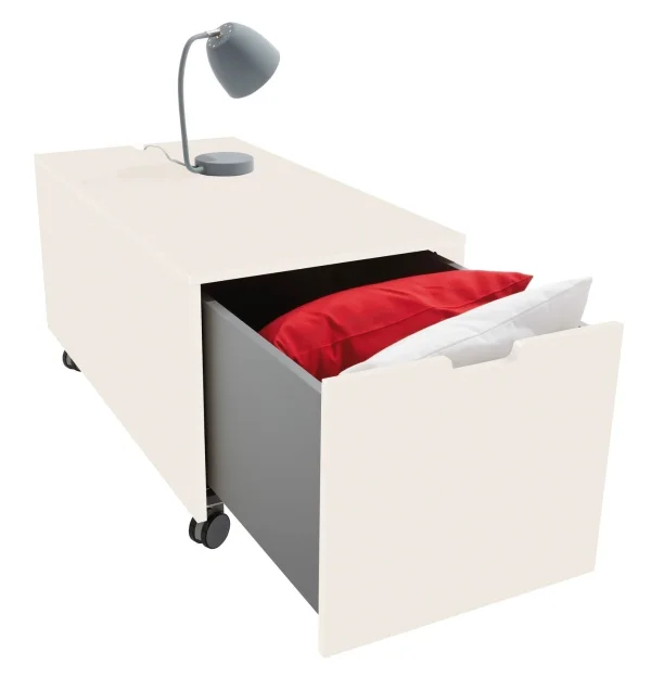 Müller Möbelwerkstätten Bedbox 16  Klassiek & Comfort - offwhite - met wieltjes (Comfort) - 93 cm