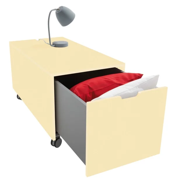 Müller Möbelwerkstätten Bedbox 16  Klassiek & Comfort - wasgeel - met wieltjes (Comfort) - 103 cm