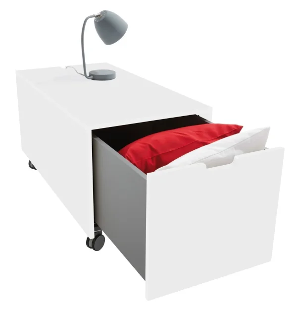 Müller Möbelwerkstätten Bedbox 16  Klassiek & Comfort - winterwit - met wieltjes (Comfort) - 93 cm