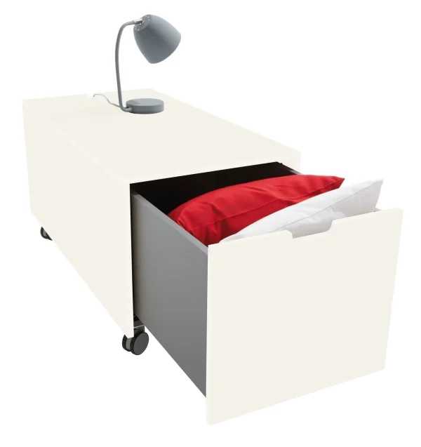 Müller Möbelwerkstätten Bedbox 16  Klassiek & Comfort - zuiverwit - met wieltjes (Comfort) - 103 cm