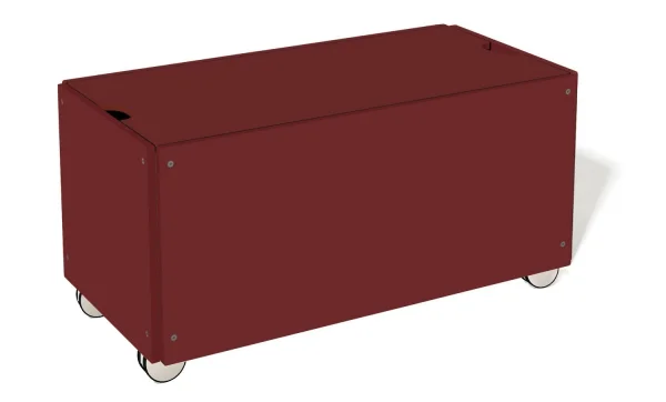 Müller Möbelwerkstätten Bedbox voor stapelbed Classic & Comfort - karmijnrood - met wieltjes (Comfort) - 103 cm