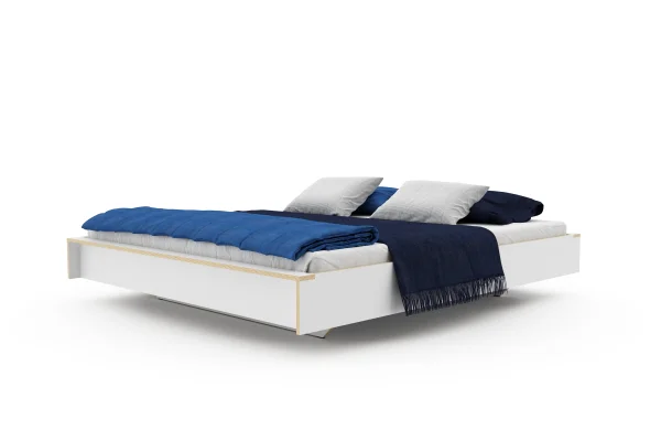 Müller Möbelwerkstätten Flai High Tweepersoons bed - 180 cm - CPL wit met berk