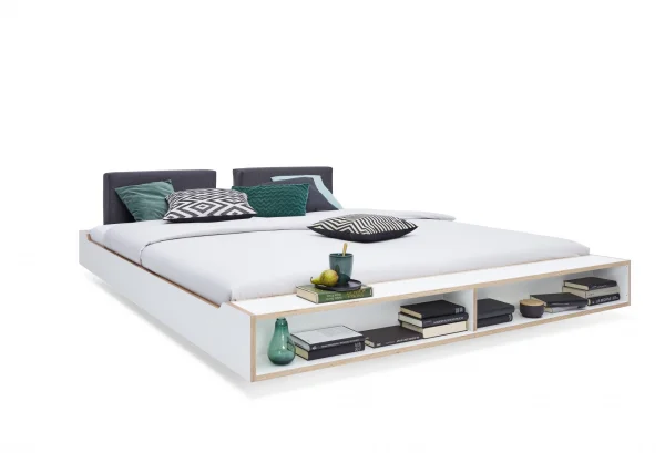 Müller Möbelwerkstätten Maude bed - CPL wit met berk - 140 x 200 cm