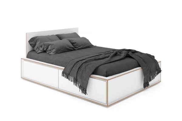 Müller Möbelwerkstätten Spaze Bed - CPL wit met berk - 160 x 200 cm