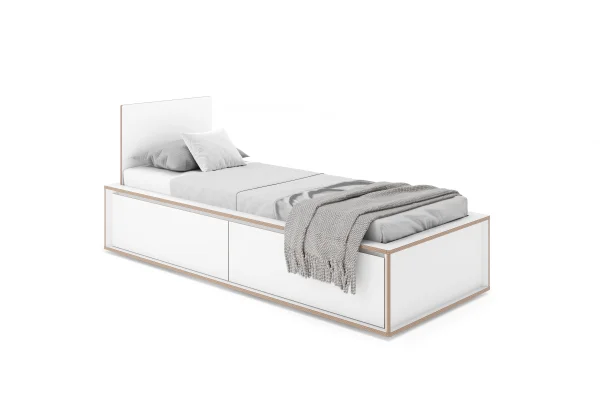 Müller Möbelwerkstätten Spaze Bed - CPL wit met berk - 90 x 200 cm