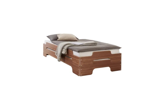 Müller Möbelwerkstätten Stapelbed Comfort - Notenhout natuur, geolied, gewaxt - 90 x 190 cm